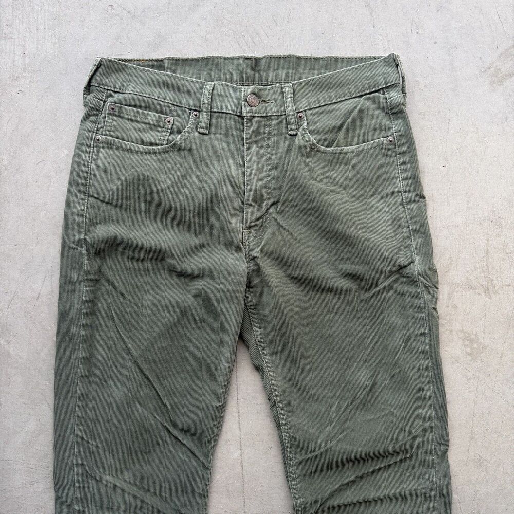 Levi's 514 Y2K Corduroy Pants Mens 33 x 30 Straight Fit Green 5-Pocket Preppy - Picture 2 of 12